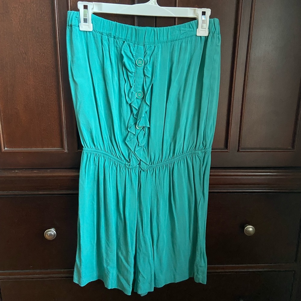Turquoise Strapless Romper
